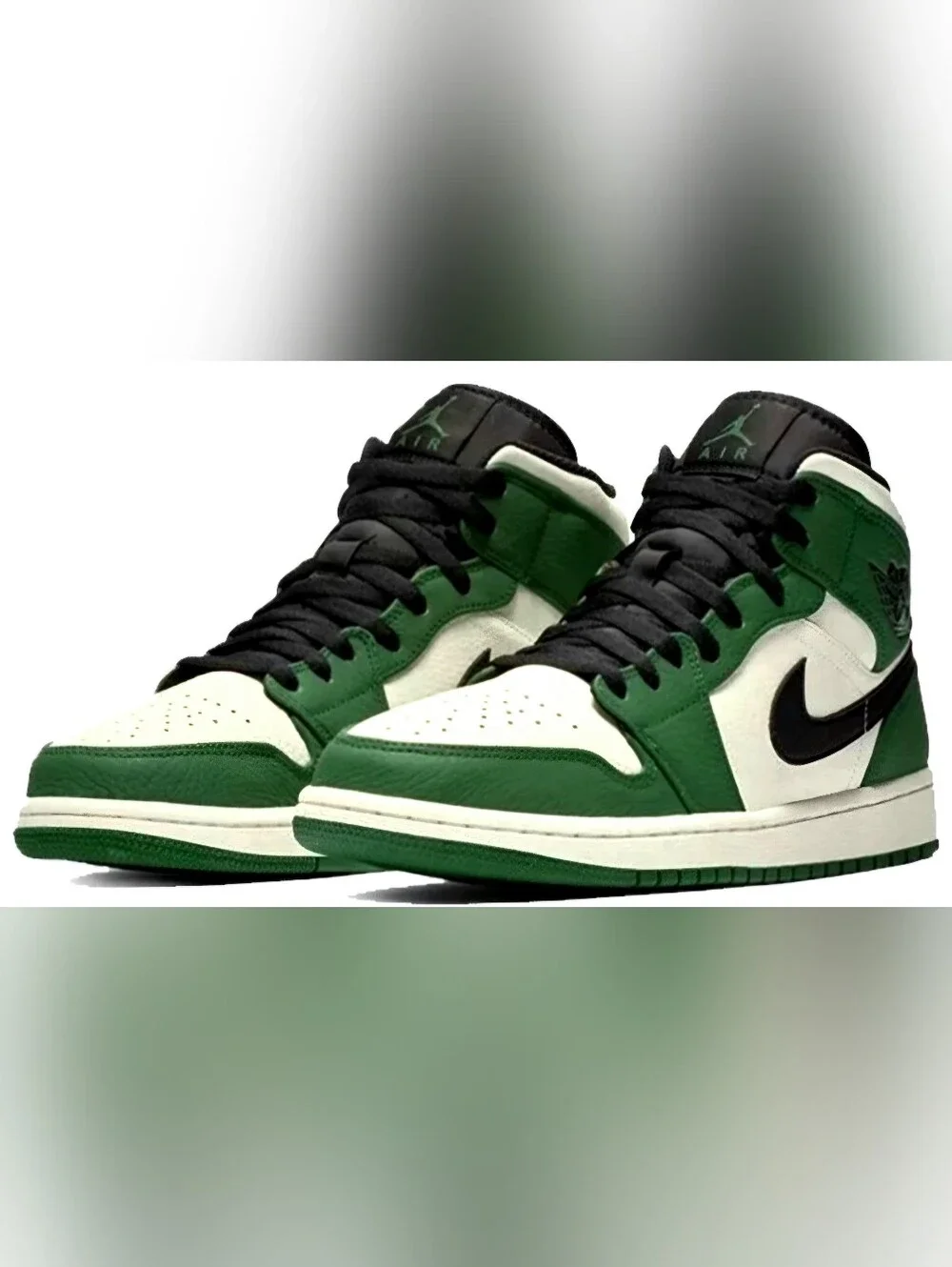 NEW Nike Air Jordan 1 Mid Pine Green / Sail Black 2018 Mens 9.5 852542-301